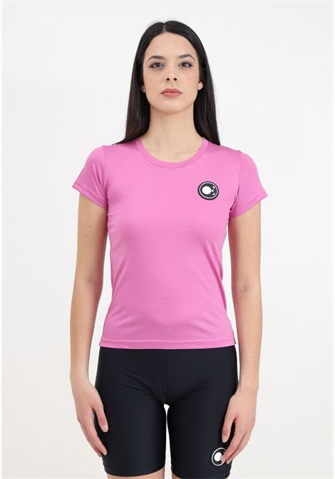 T-shirt a manica corta viola da donna con patch logo DIEGO RODRIGUEZ | OE410PEONIA
